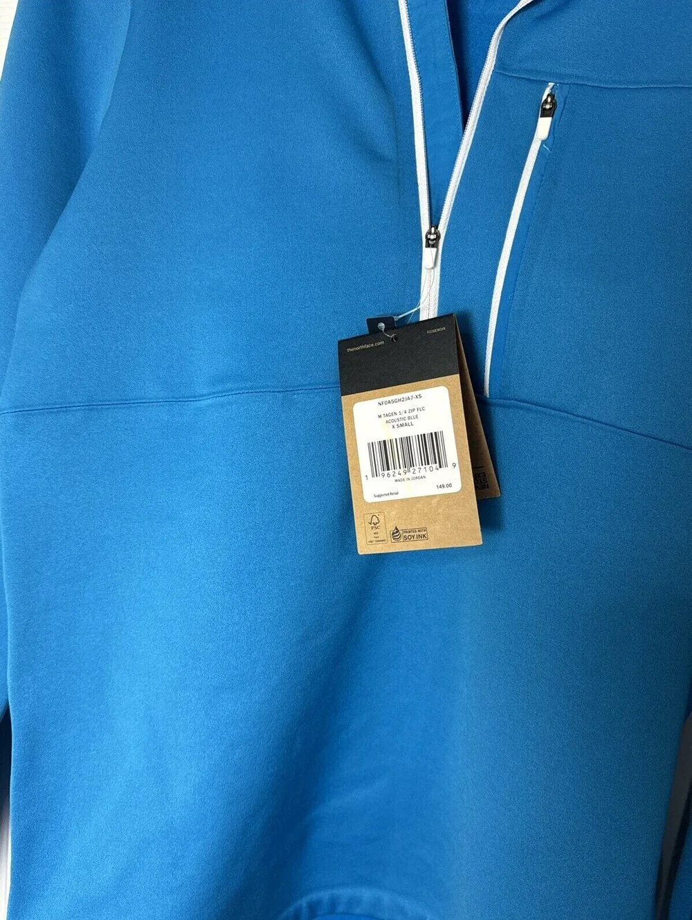 The North Face M Tagen 1/4 Zip Flc Acoustic Blue X Small Slim Fit